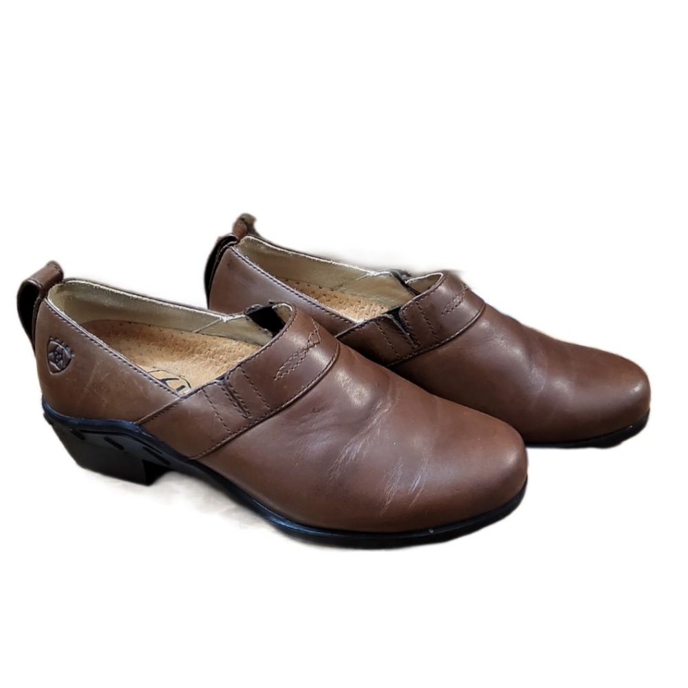 Ariat Brown Leather Western Paddock Clogs Style 52326 Womens Sz 5.5 B